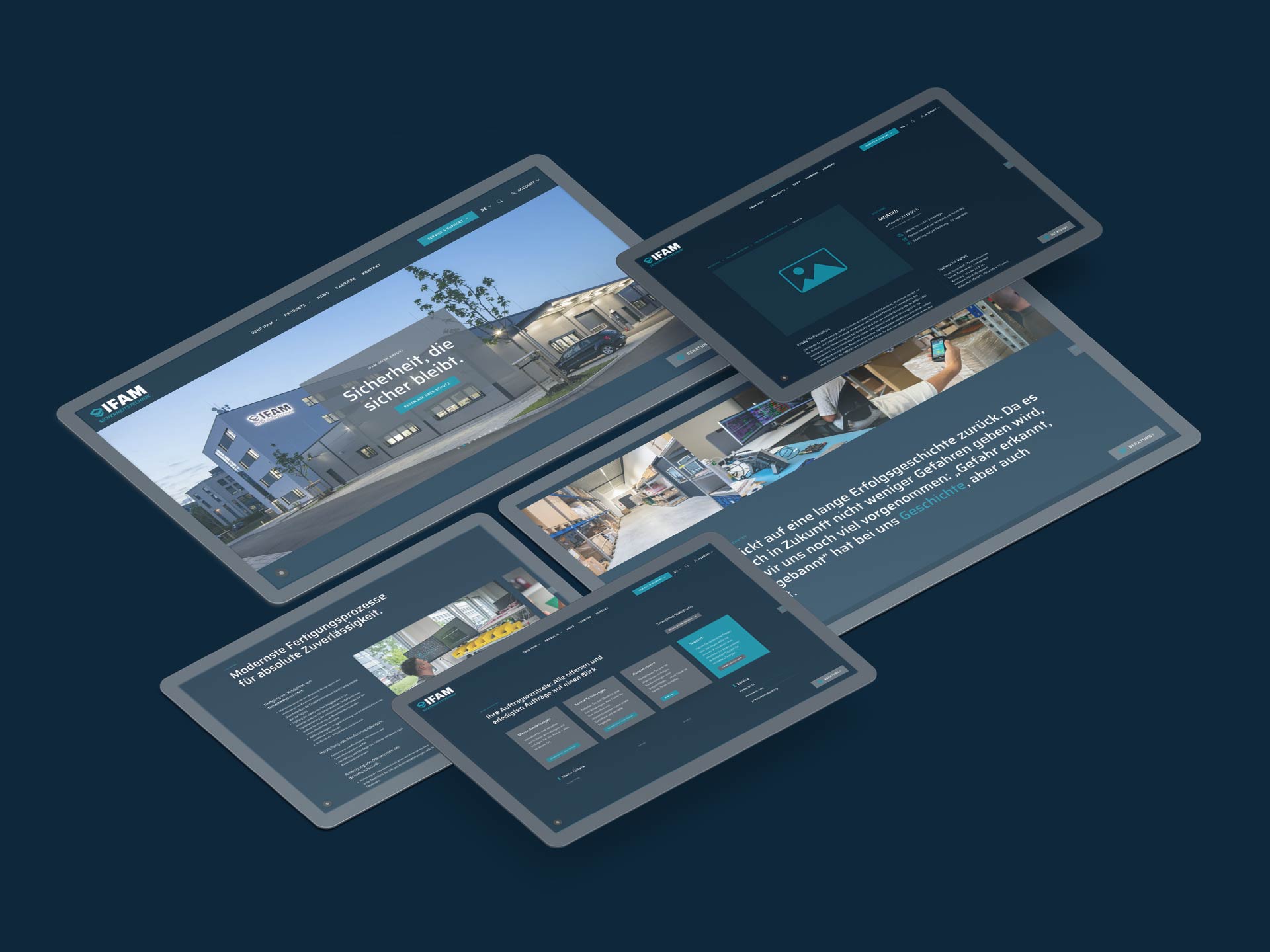 Isometrische Geräte-Darstellung der Website von ifam GmbH Erfurt auf Laptop und Tablet